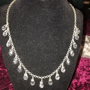 SILPADA Sterling Silver Crystal Drop Necklace 18”